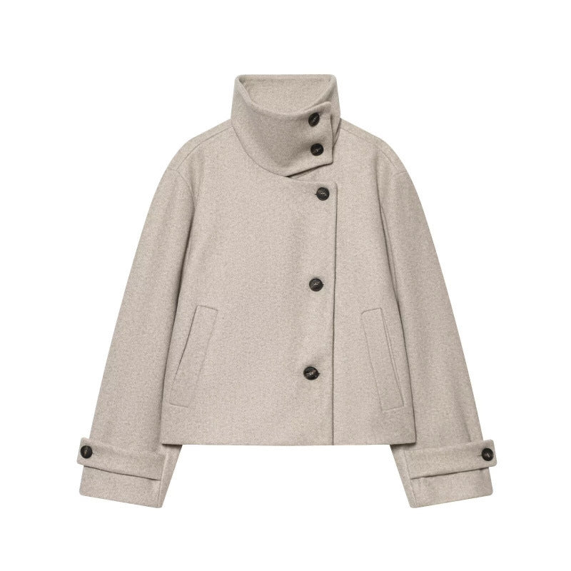 NORA Chaqueta de Cuello Alto – Minimalismo Elegante