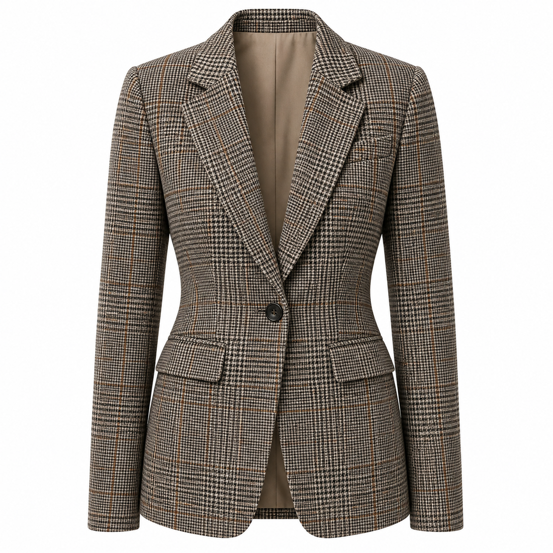 LUCÍA Blazer de Cuadros – Estilo Refinado