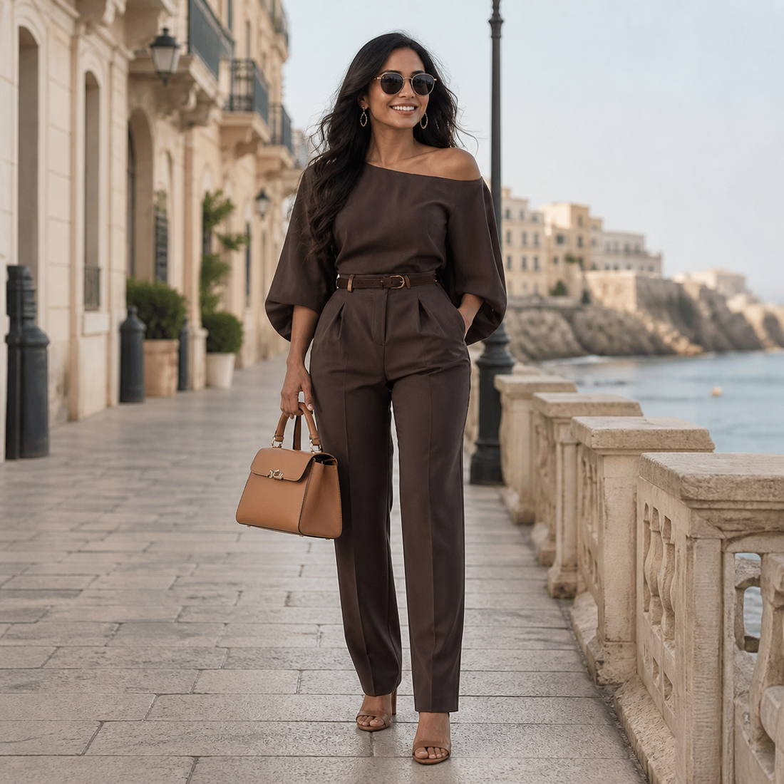 VALENTINA Conjunto de Hombro Descubierto – Elegancia Moderna y Sofisticada