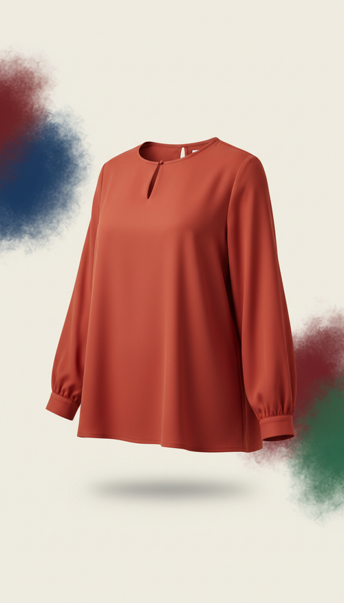 Blouse Poederblauw - detail
