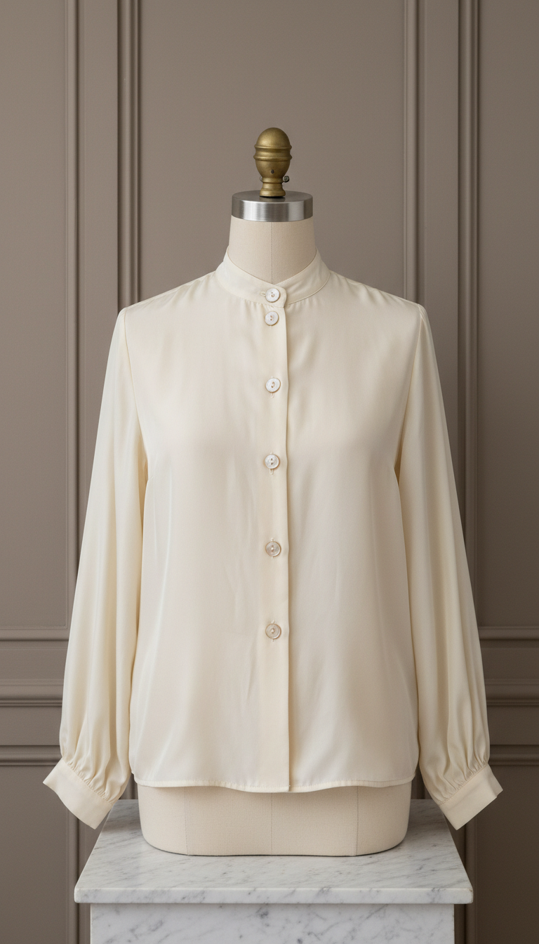 Blouse Poederblauw - close-up