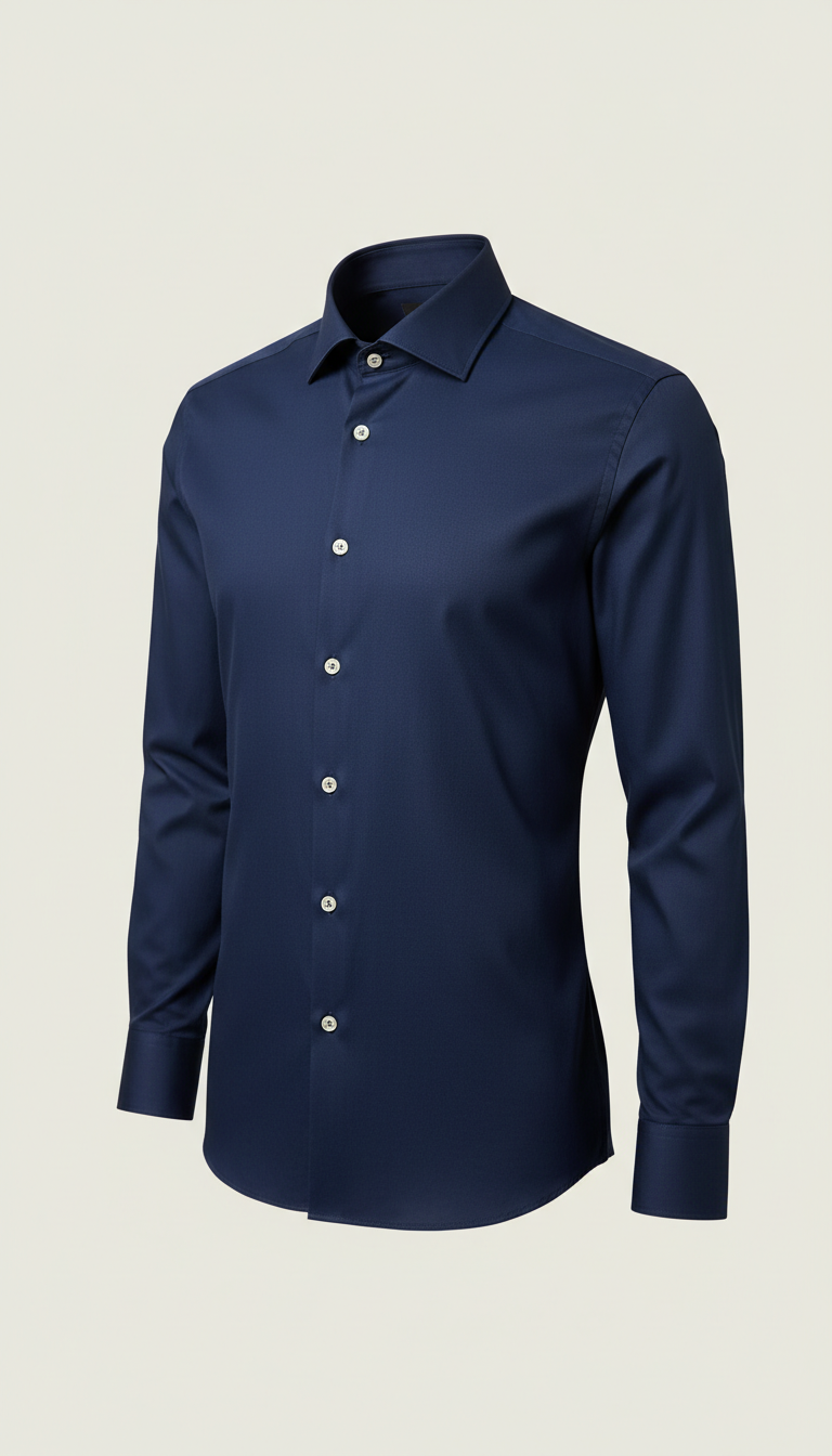 Overhemd Middernachtblauw Slim Fit