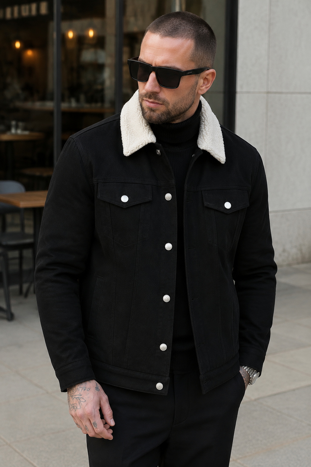 BRUNO Chaqueta con Cuello Borreguito – Calidez Urbana