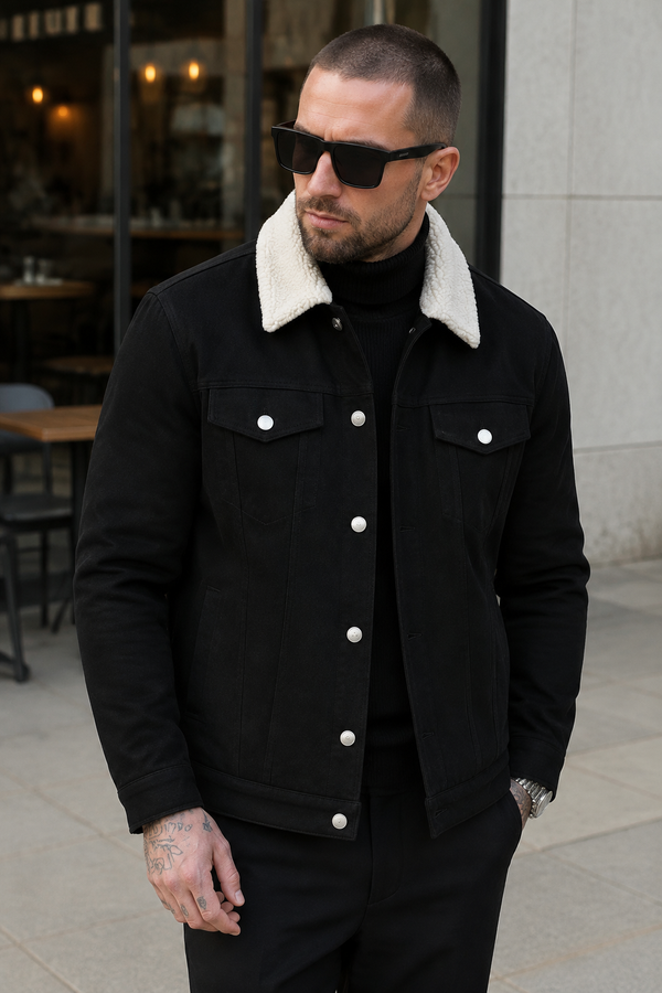 BRUNO Chaqueta con Cuello Borreguito – Calidez Urbana