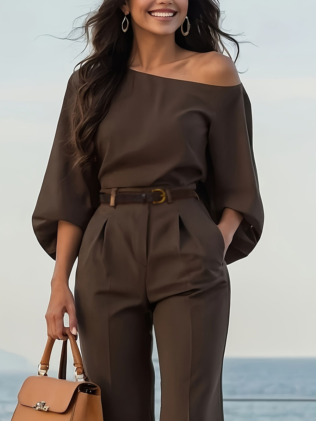 VALENTINA Conjunto de Hombro Descubierto – Elegancia Moderna y Sofisticada