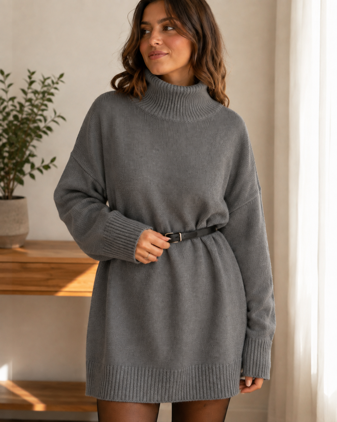 ELISA Jersey de Cuello Alto – Confort Elegante