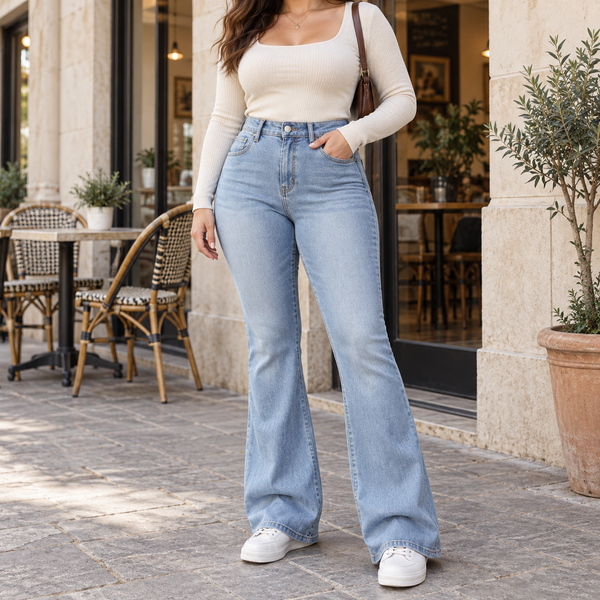 OLIVIA Vaqueros Acampanados – Estilo Vintage