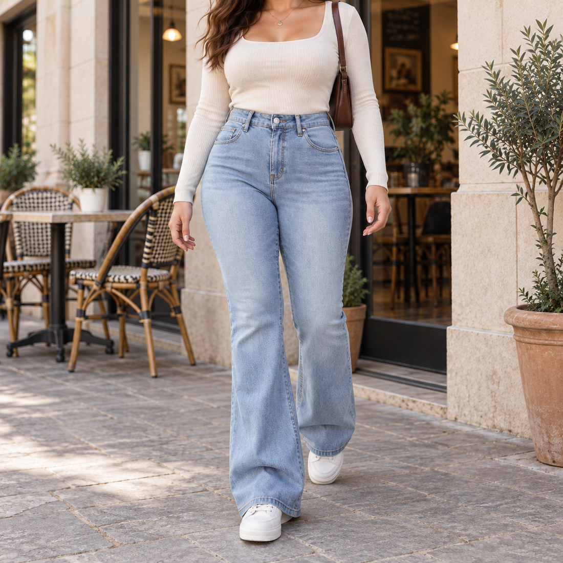 OLIVIA Vaqueros Acampanados – Estilo Vintage