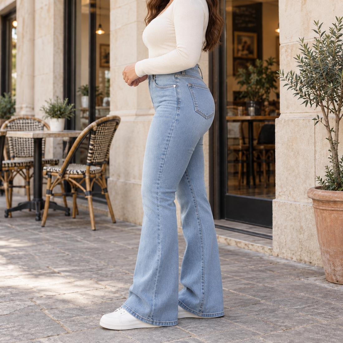 OLIVIA Vaqueros Acampanados – Estilo Vintage